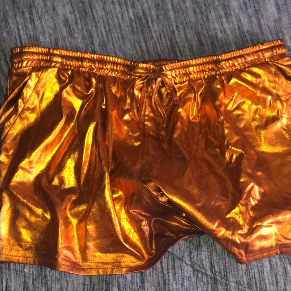 Metallic Orange Shorts